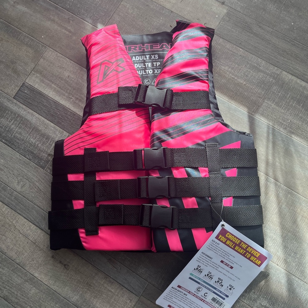Women’s XS Pink and Black Life Vest